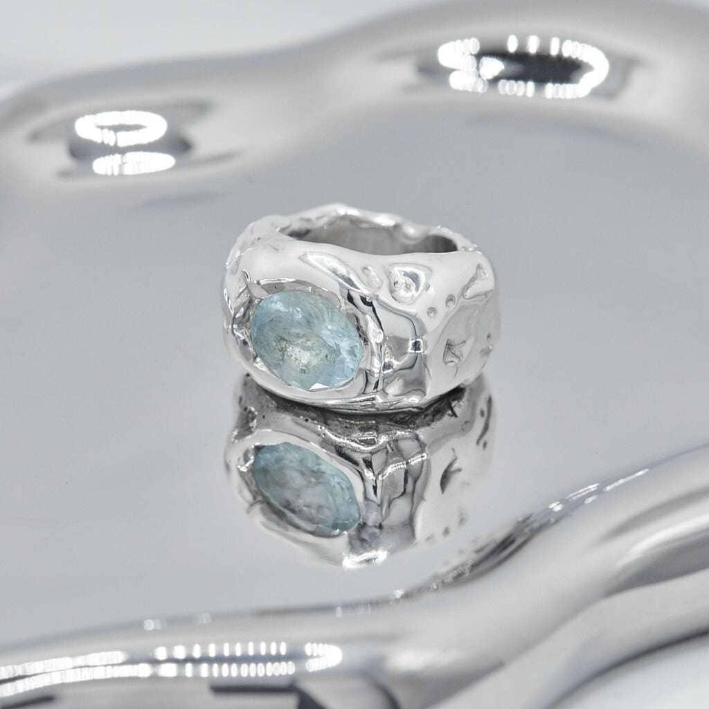 AQUAMARINE REAL CHUNKY RING - Lisa Lankes