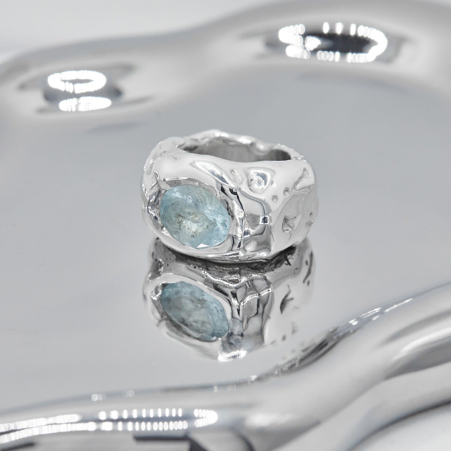 AQUAMARINE REAL CHUNKY RING