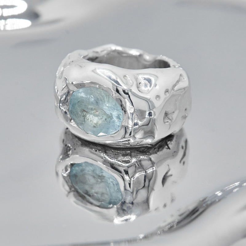 AQUAMARIN REAL CHUNKY RING
